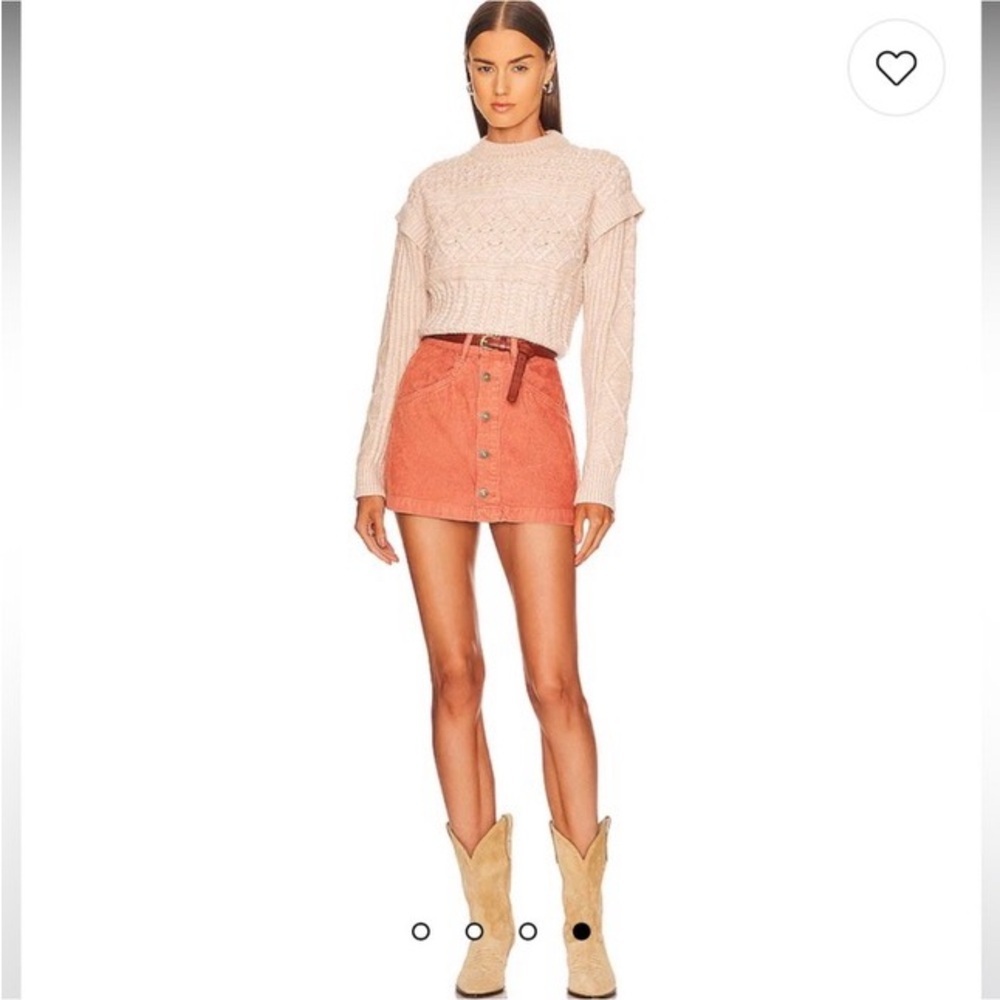 NWT Free People Ray Cotton Corduroy Miniskirt Size 4 Color Myrrh